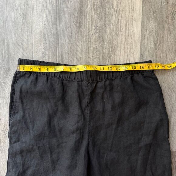H&M Pull On Linen Pants Black Large Minimalist Classic Comfy - Picture 8 of 12